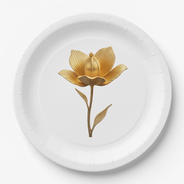 Golden Flower  Pappteller (Vorderseite)