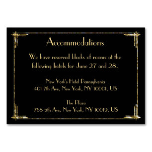 Golden Foil Art Deco Hochzeitsunterkunft Tischnummer