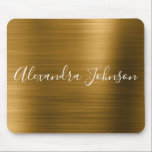 Golden Foil Elegante Moderner Luxus Mousepad<br><div class="desc">Imitats Gold Metallic Foil Girly Office Business Mousepad mit weißer Schrift für die Monogramm-Signatur. Das Mit Monogramm Signature Gold Imitats Foil Mouse Pad kann mit Ihrem Namen angepasst werden. Bitte kontaktieren Sie den Designer,  um passende Artikel zu erhalten.</div>