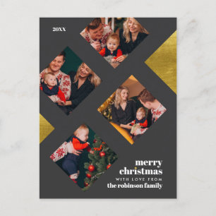 Golden Foil & Foto Weihnachtsgalerie Feiertagspostkarte