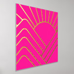 Golden Foil Hot Pink Art Deco Abstrakte Landschaft Foliendrucke<br><div class="desc">Das ist eine schlichte, stilvolle, Kunst Deko abstrakte Landschaft in heißen Rosa mit echten Goldfolienakzenten. Es hat eine abstrakte Sonne und Berge in metallischer Goldfolie. Dieses einzigartige und helle Design eignet sich perfekt für ein stilvolles, individuelles Geschenk oder eine neue Ergänzung, um Ihre Wandkunst und Wohngestaltung zu erhellen. Karo zum...</div>