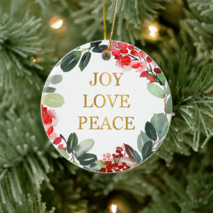 Golden Foil Joy Liebe Keramik Locarno Ornament
