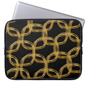 Golden Foil Scribble Circle Chic Notebook Sleeve F