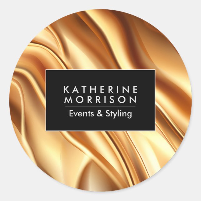 Golden Foil Texture Runder Aufkleber (Vorderseite)