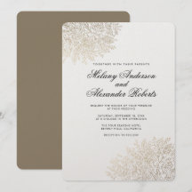 Golden Foil Vintage Spitze Elegante Hochzeit Einla