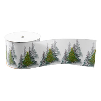 Golden Forest Glow Christmas Ribbon Ripsband