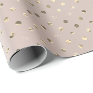 Golden Foxier Confetti Dots Metallischer Peak Blus Geschenkpapier