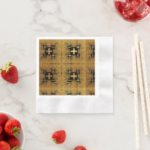 Golden Fraktal Crosses Serviette