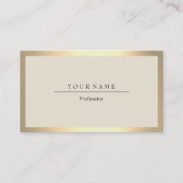 Golden Frame Minimal Ivory Metallic Business Card Visitenkarte
