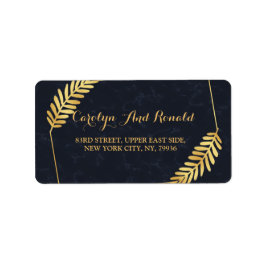 Golden Frame Navy-Back Adressaufkleber