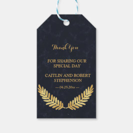 Golden Frame Navy zurück danke Geschenkanhänger