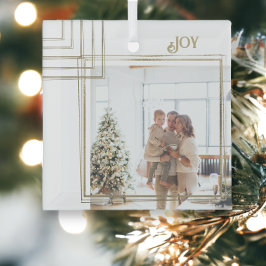 Golden Frame Photo Christmas Personalized Ornament Aus Glas
