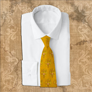 Golden France Emblem fashion Tie, French Flag Krawatte