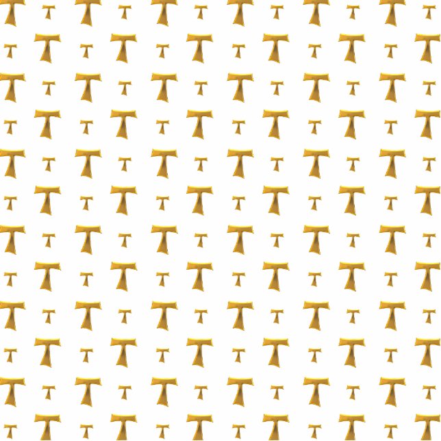 Golden Franciscan Tau Cross Freistehende Fotoskulptur (Vorne)