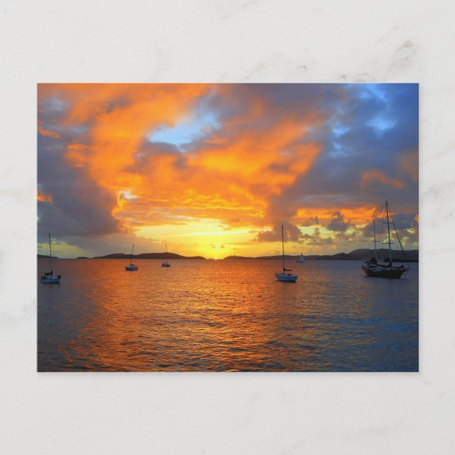 Golden Frank Bay Sunset, St. John, U.S.V.I. Postkarte (Vorderseite)