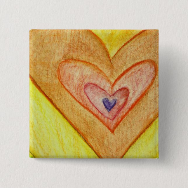 Golden Frienship Hearts Art Lapel Stifte oder Tast Button (Vorderseite)