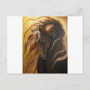Golden Friesian Horse Postkarte