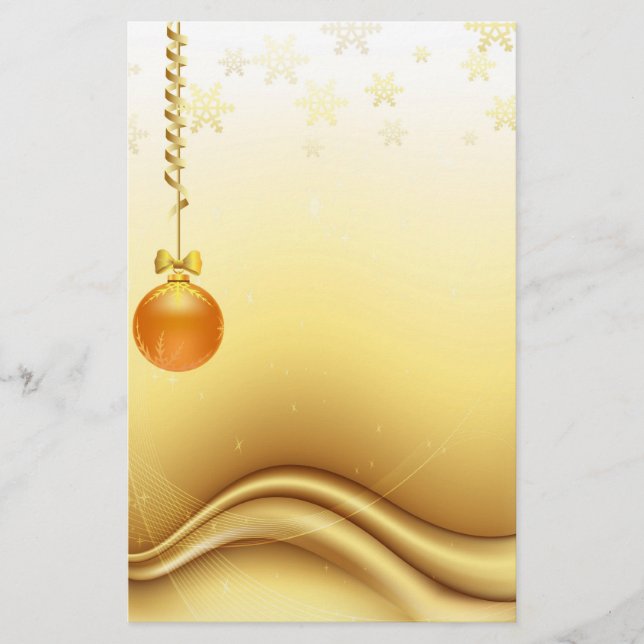 Golden Frohe Weihnachten Briefpapier (Vorderseite)