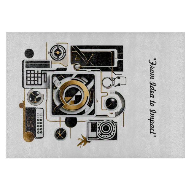 "Golden Futuristic Designs" Schneidebrett (Vorderseite)