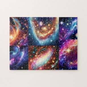 Golden galactic lila Blue Neon Star Universum Puzzle