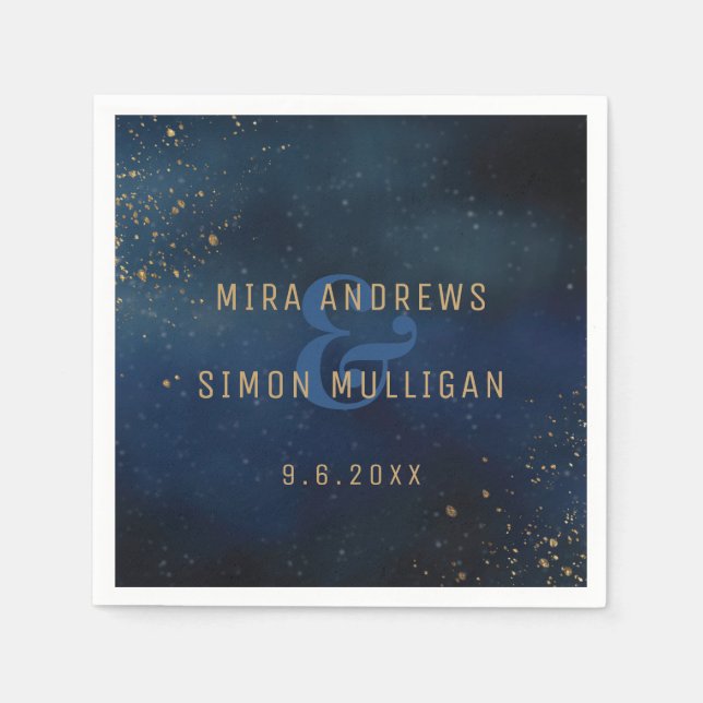 Golden Galaxy Polterabend Serviette (Vorderseite)