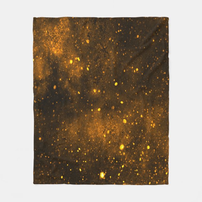 Golden Galaxy Starry Night Fleecedecke (Vorderseite)