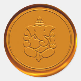Golden Ganesha Wax Siegel Runder Aufkleber
