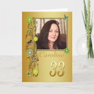 Golden Garden 33. Foto Geburtskarte Karte