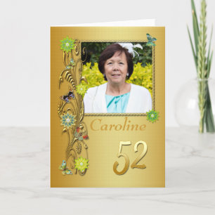 Golden Garden 52. Foto Geburtskarte Karte