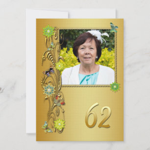 Golden Garden 62. Geburtstagsfeier Einladung