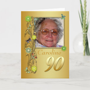 Golden Garden 90. Foto Geburtskarte Karte