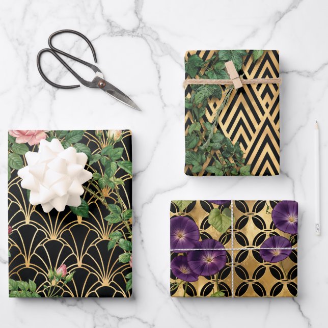 Golden Garden Trellis Geschenkpapier Set (Vorderseite)