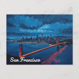 Golden Gate bei Dämmerung – San Francisco Postkarte