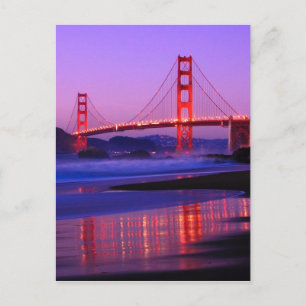 Golden Gate Bridge am Baker Beach am Sonntag Postkarte