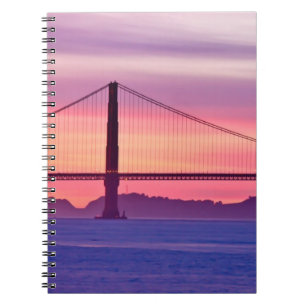Golden gate bridge am Sonnenuntergang Notizblock