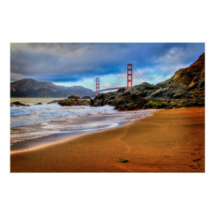 Golden gate bridge am Sonnenuntergang Poster