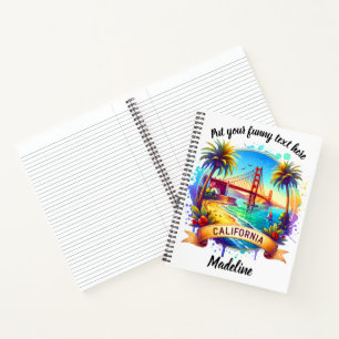 Golden Gate Bridge am Strand bei Sonnenuntergang Notizbuch