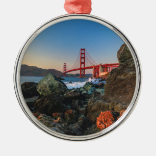 Golden gate bridge an Dämmerung San Francisco Ornament Aus Metall