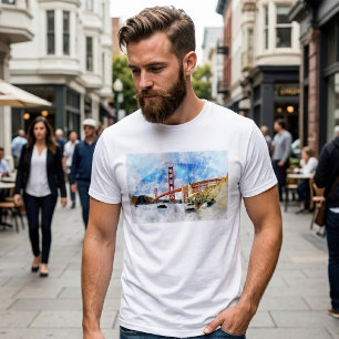 Golden Gate Bridge Aquarell in San Francisco T-Shirt