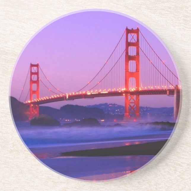 Golden gate bridge auf Bäcker-Strand am Getränkeuntersetzer (Vorne)