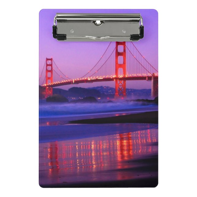 Golden gate bridge auf Bäcker-Strand am Mini Klemmbrett (Vorderseite)