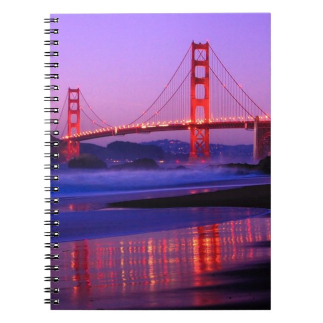 Golden gate bridge auf Bäcker-Strand am Notizblock (Vorderseite)