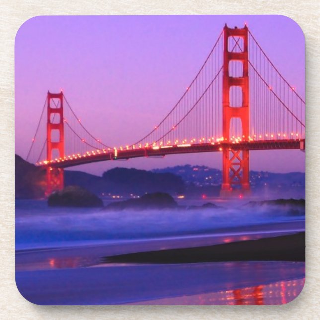 Golden gate bridge auf Bäcker-Strand am Untersetzer (Vorderseite)