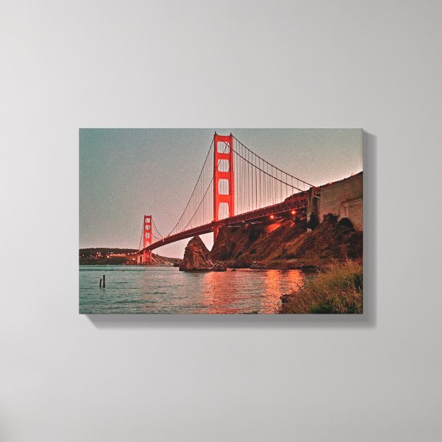 Golden Gate Bridge bei Sonnenuntergang Leinwanddruck (Vorderseite)