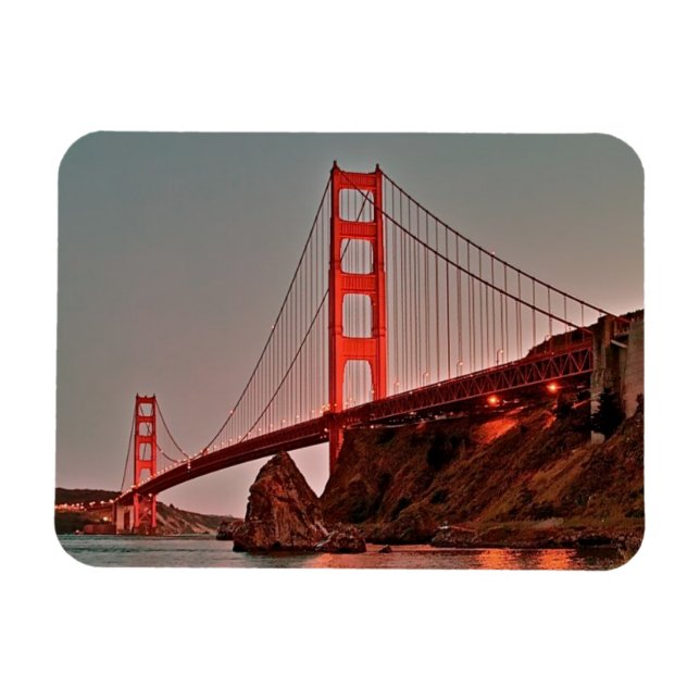 Golden Gate Bridge bei Sonnenuntergang Magnet (Horizontal)