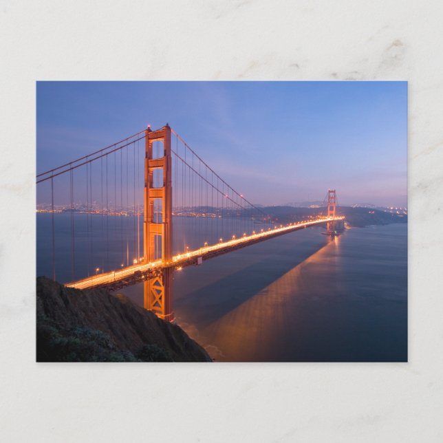 Golden Gate Bridge bei Sonnenuntergang Postkarte (Vorderseite)