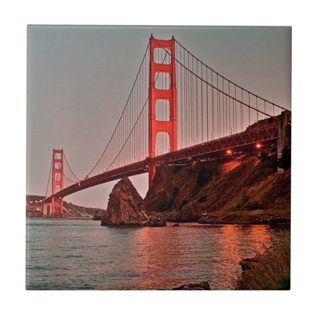 Golden gate bridge bei Sun unten Fliese (Vorderseite)