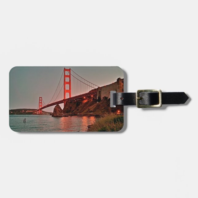 Golden gate bridge bei Sun unten Gepäckanhänger (Vorderseite horizontal)