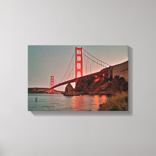 Golden gate bridge bei Sun unten Leinwanddruck