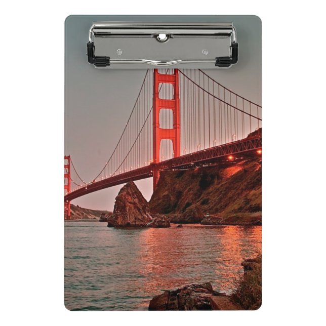 Golden gate bridge bei Sun unten Mini Klemmbrett (Vorderseite)